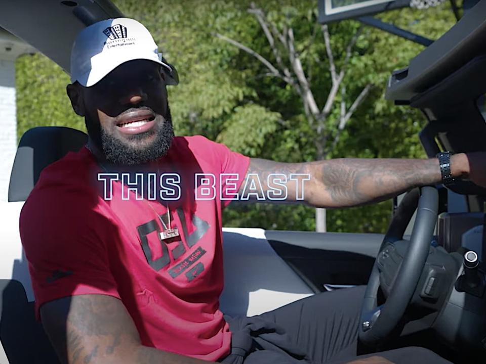 LeBron James test-drivers the new Hummer EV.