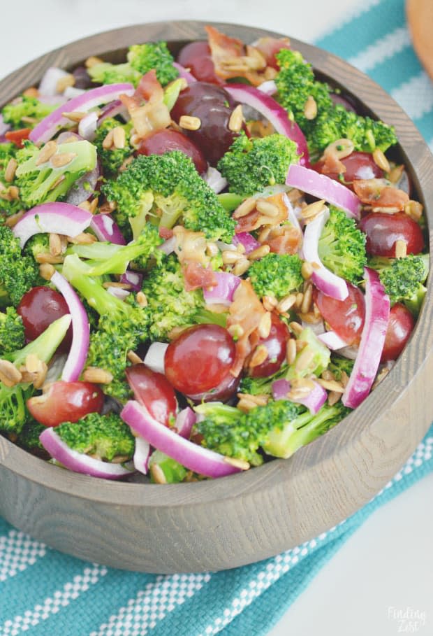 <p><strong>Get the recipe: <a href="https://www.findingzest.com/broccoli-salad-with-bacon/" rel="nofollow noopener" target="_blank" data-ylk="slk:Broccoli Salad with Bacon;elm:context_link;itc:0;sec:content-canvas" class="link ">Broccoli Salad with Bacon</a></strong></p><p><strong>Related: <a href="https://parade.com/845987/kristamarshall/10-simple-tasty-sides-dishes-for-your-holiday-ham/" rel="nofollow noopener" target="_blank" data-ylk="slk:The Best Sides for Easter Ham;elm:context_link;itc:0;sec:content-canvas" class="link ">The Best Sides for Easter Ham</a></strong></p><p>Finding Zest</p>