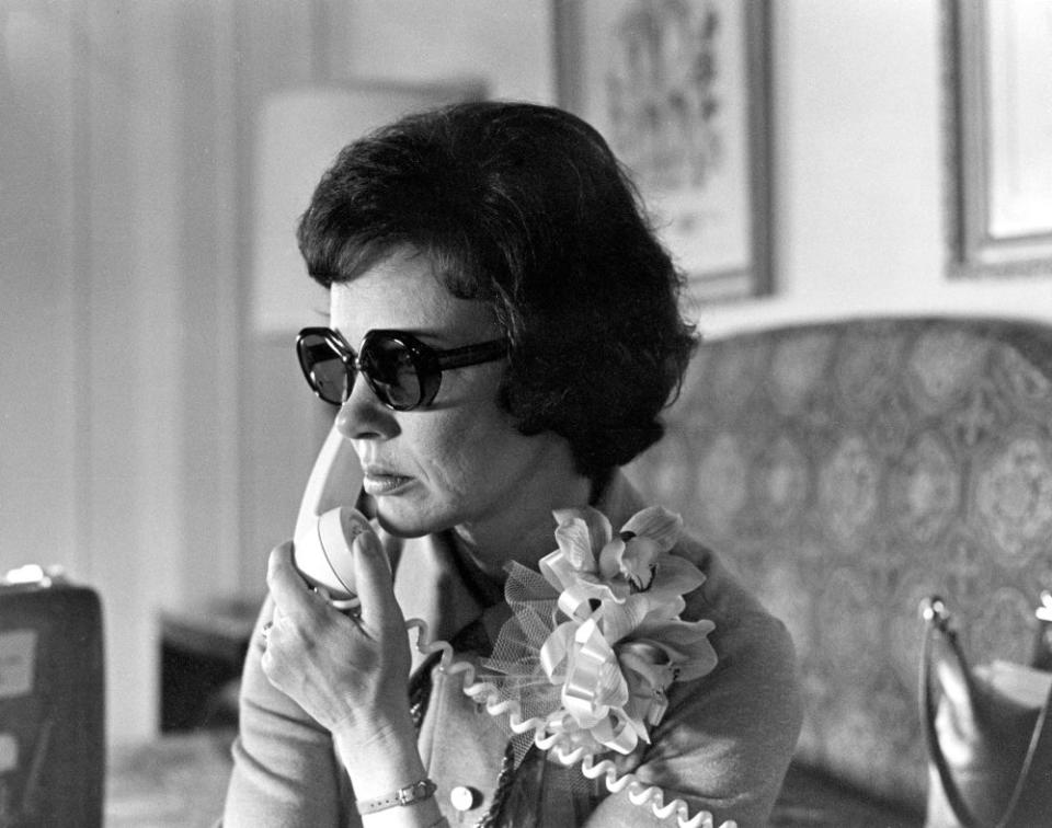 Rosalyn Carter campaigns over the telephone in Philadelphia in May, 1976.<span class="copyright">Mikki Ansin—Getty Images</span>