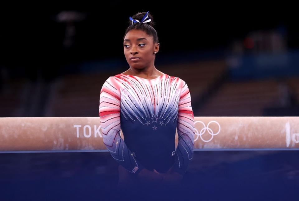 比列絲於東京奧運因心理問題退出多項決賽，最終只在平衡木摘銅。（圖：Getty Images）