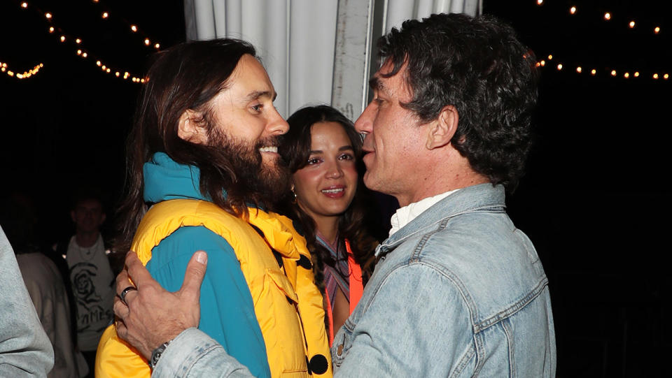 Jared Leto and Brent Bolthouse attend Levi’s and Tequila Don Julio Neon Carnival, with Hydration by Liquid I.V. on April 16, in Thermal, California. (Photo by Cassidy Sparrow/Getty Images for Neon Carnival) - Credit: Photo by Cassidy Sparrow/Getty Images for Neon Carnival)