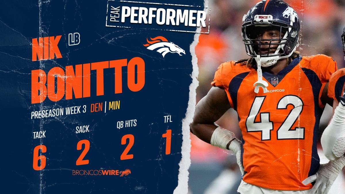 Broncos OLB Nik Bonitto ends preseason on a high note