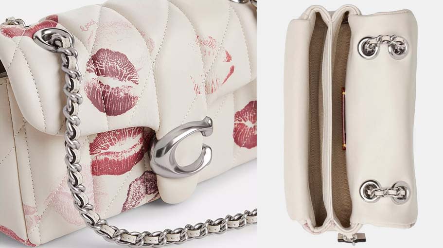 Detailed look at Coach's lipstick print Tabby purse 