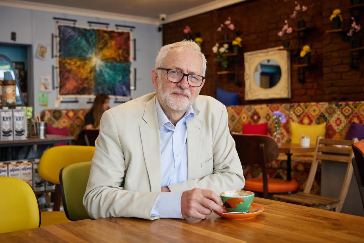 Jeremy Corbyn at The Blue Owl Café on Stroud Green Road  (Matt Writtle)