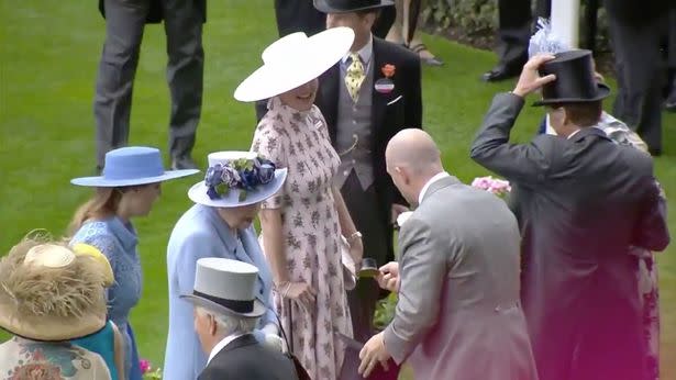Mike Tindall surprised the Queen with a very tiny top hat at Royal Ascot. 