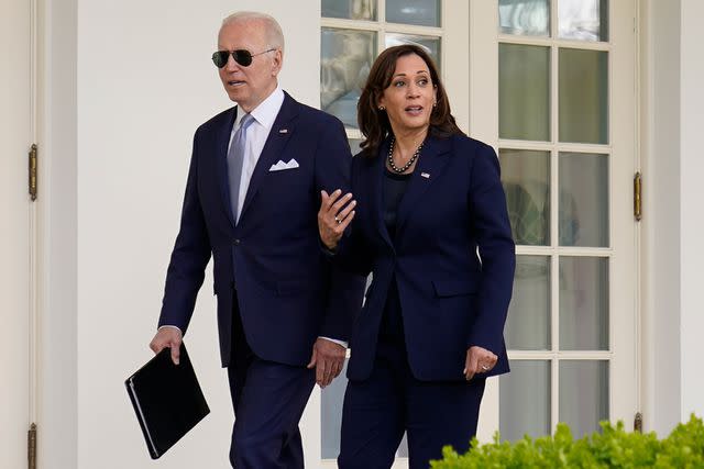 AP Photo/Carolyn Kaster President Joe Biden and Vice President Kamala Harris walk to the Oval Office after a 2022 event at the White House Rose Garden