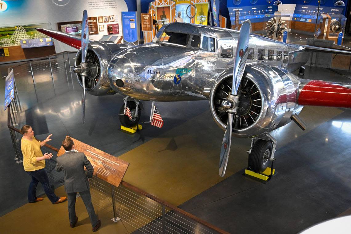 A Lockheed Electra 10-E aircraft named Muriel, the last one in the world, is the centerpiece of the new Amelia Earhart Hangar Museum in Atchison. The aircraft is the same make and model as the one famed aviator Amelia Earhart flew on her last flight as she tried to circumnavigate the globe in 1937. The restorer of the aircraft, named the plane Muriel, after Earhart’s sister.