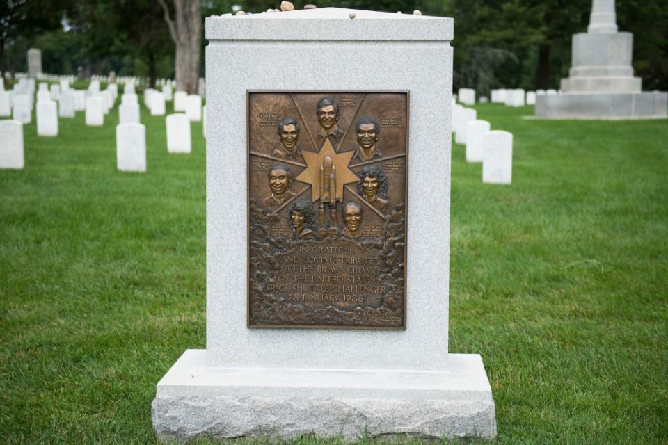A memorial to the Challenger-dead at Arlington National Cemetery. Arlington National Cemetery