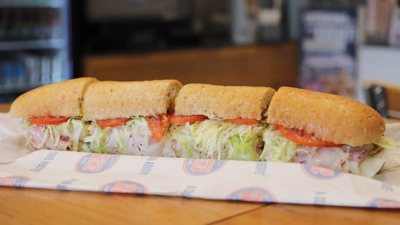 Quartered Jersey Mike's sub