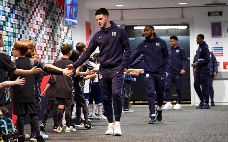 Declan Rice at Wembley before England vs Belgium