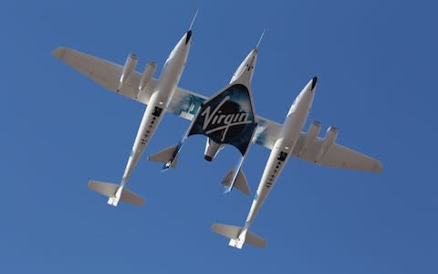 Virgin Galactic's Unity aircraft completed its first powered flight in the Mojave desert - Credit: Virgin Galactic 