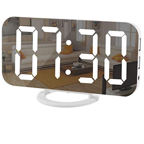Szelam Mirror LED Digital Alarm Clock with 3 Brightness Levels