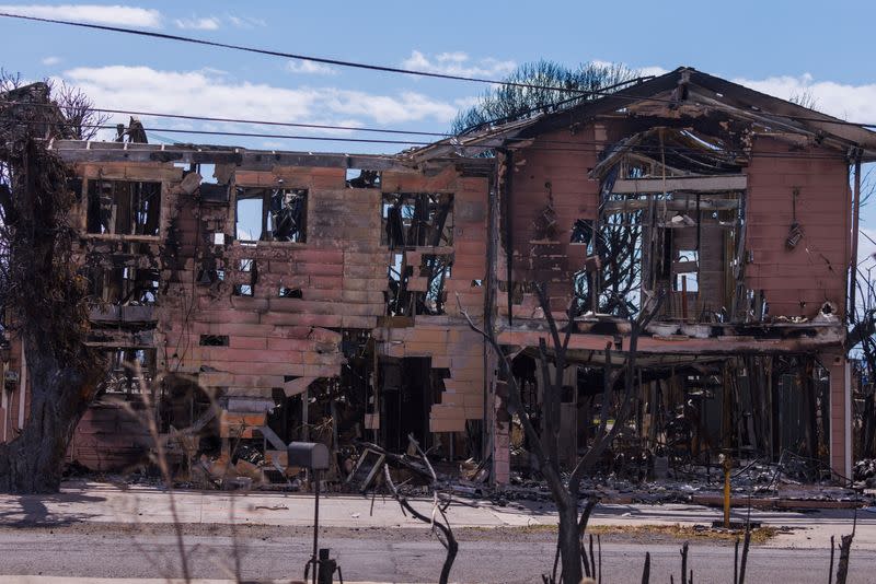 FILE PHOTO: Fire damage in Lahaina on the Hawian Island of Maui