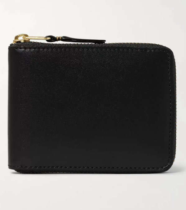 cdg zip wallet comme des garcons black wallet white background