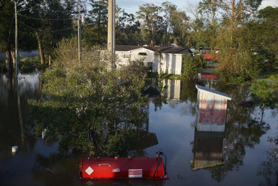 Hurricane Ida, flooded houses in New Orleans