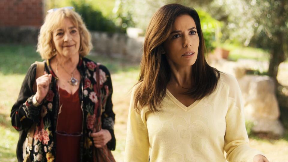 Carmen Maura and Eva Longoria in the series Land of Women on Apple TV+