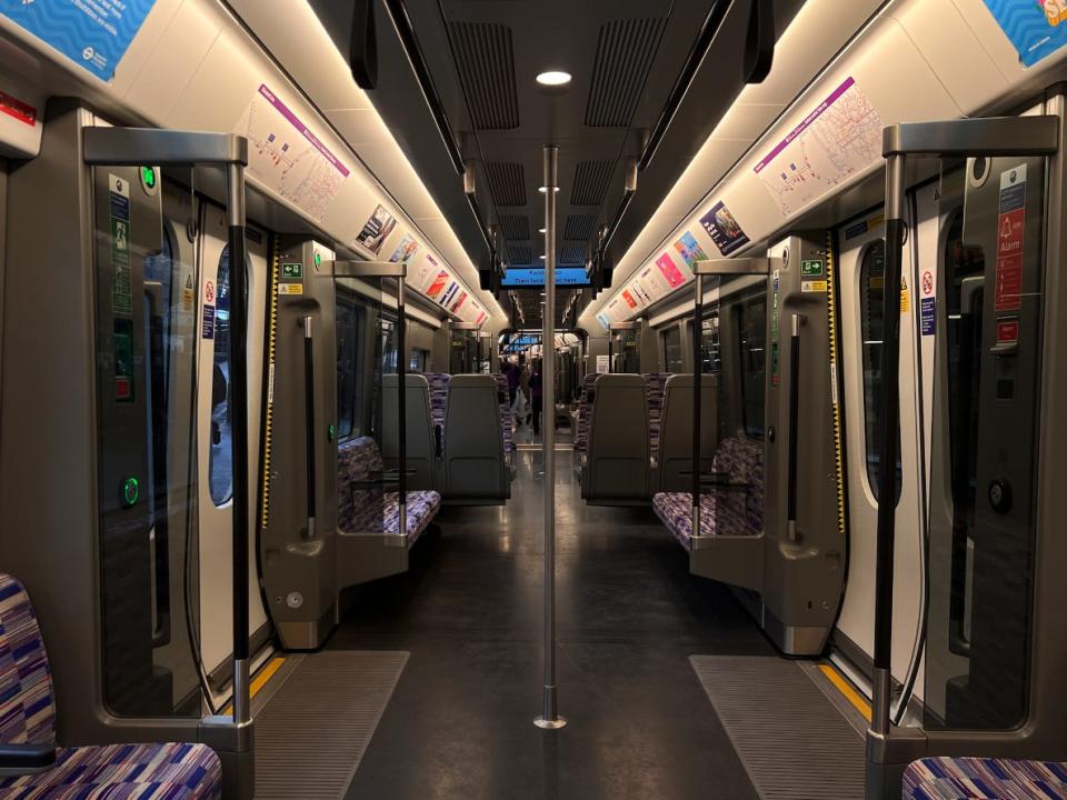 The inside of the train as it was about to depart.