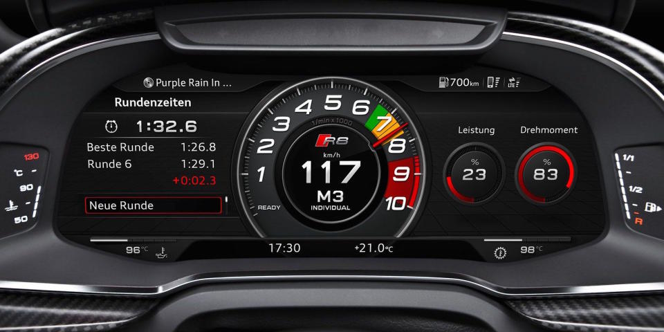 <p>Lots of automakers offer reconfigurable gauge clusters, but Audi's virtual cockpit is easily the best. You can have a big central tach with other important driver information, or you can turn the whole screen into a giant map. It's easy to use, and it feels like the future. We expect more cars to follow this lead in the future.</p>