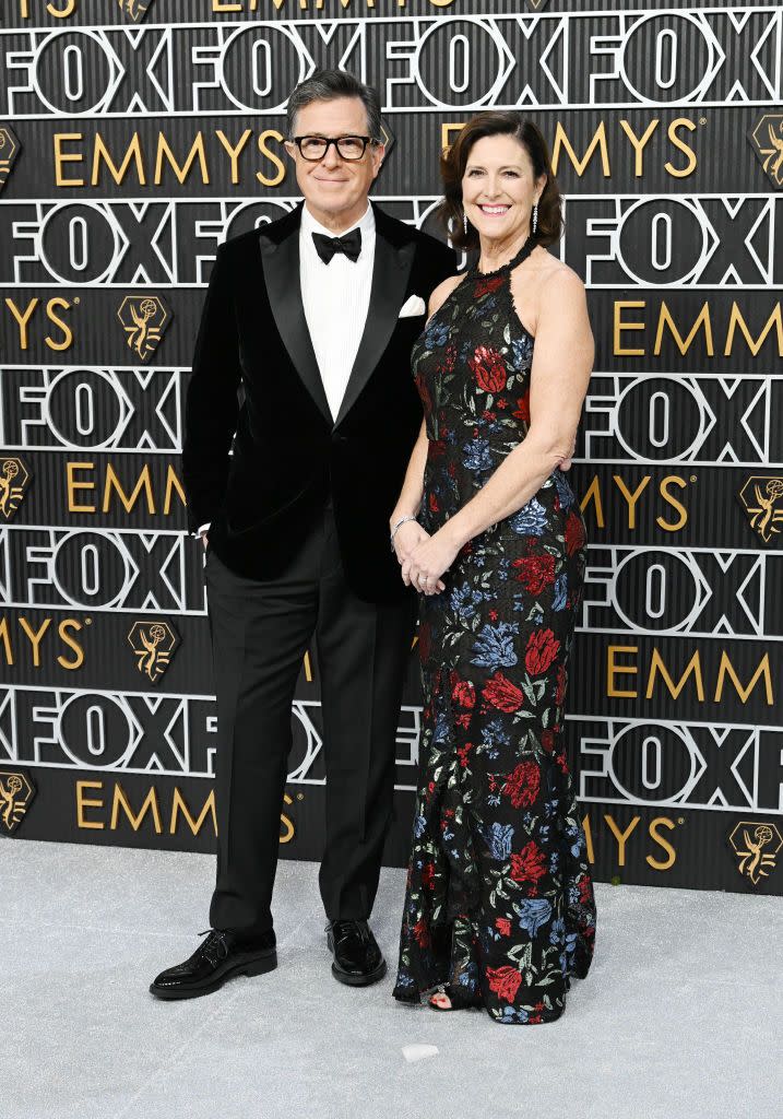 stephen colbert and evelyn mcgee colbert at 75th primetime emmy awards