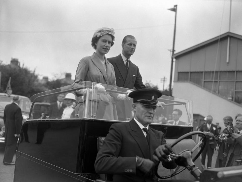 1957: Jersey Royals: The Queen and the Duke of Edinburgh tour Springfield, the showground of the Royal Jersey Agricultural and Horticultural Society (PA)