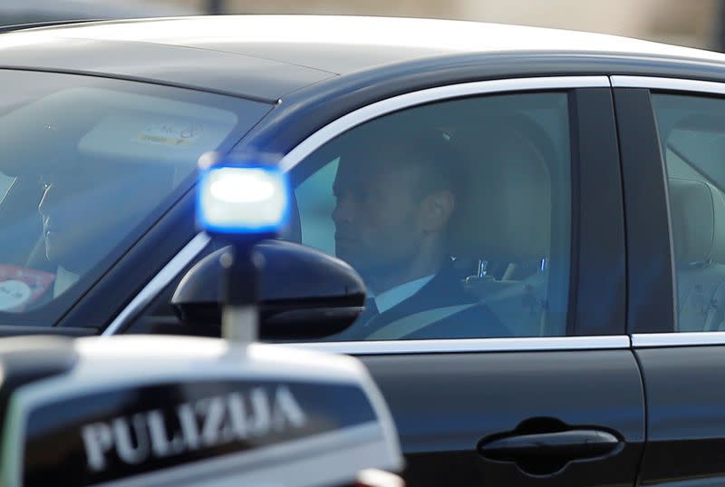 Malta's Prime Minister Joseph Muscat is seen in a car outside the Office of the Prime Minister at Auberge de Castille in Valletta