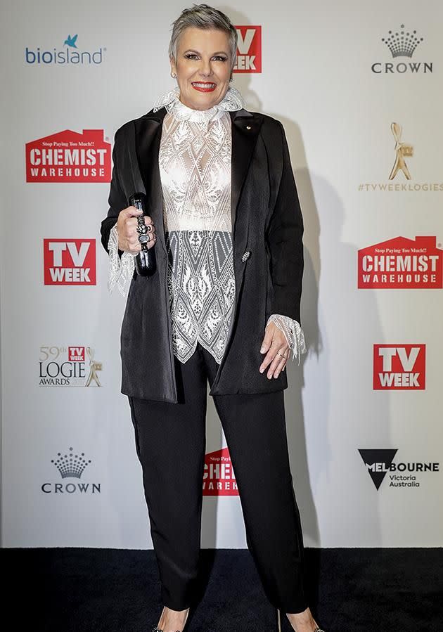 The star appeared a lot more covered up at this year's Logies. Photo: Getty Images