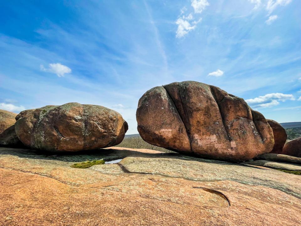 The boulders themselves are from erosion of volcanic magma.