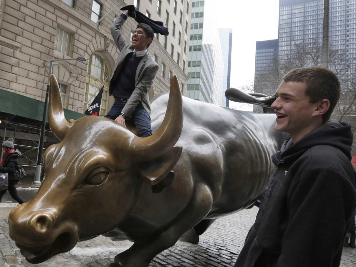 Charging Bull Wall Street kid