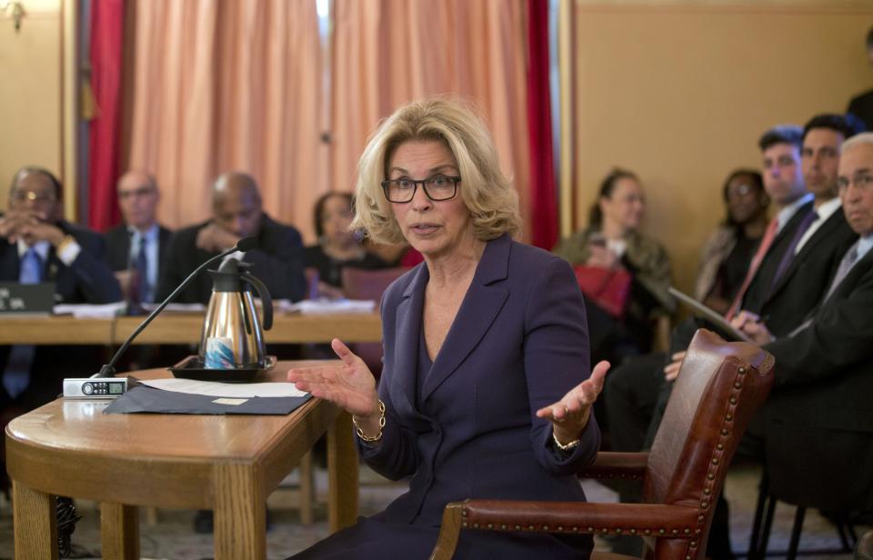 Janet DiFiore answers a question during a Jan. 20 Senate judiciary hearing on her nomination as chief judge of the New York Court of Appeals at the Capitol. She was  confirmed as New York's top judge.
