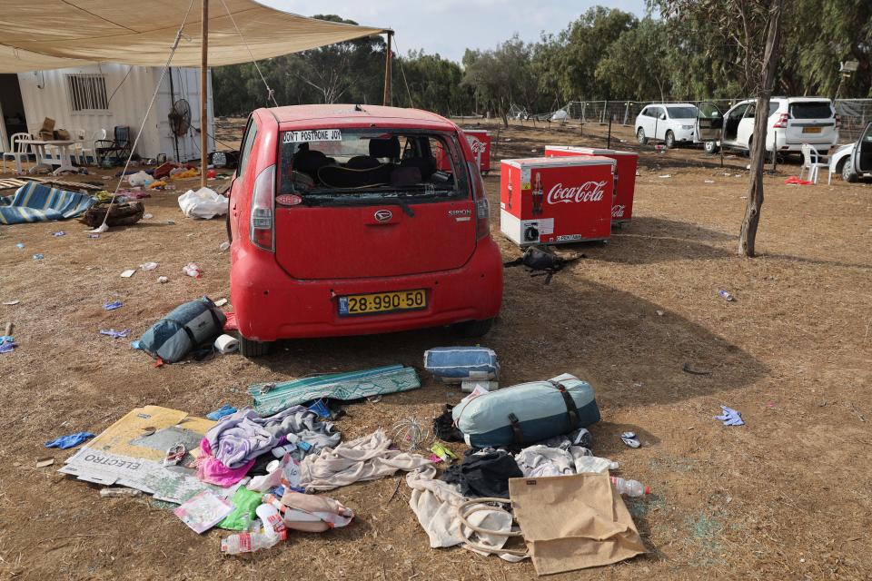 The site of the weekend attack of the Supernova desert music festival by Palestinian militants