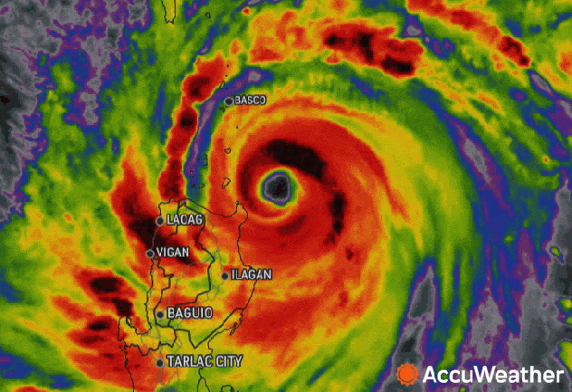 Typhoon Doksuri late on July 25, 2023 local time, approaching the Philippines on infrared satellite.
