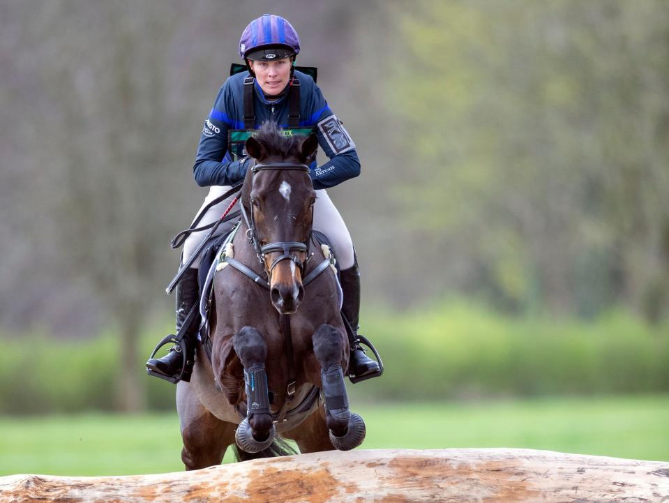 Zara Tindall riding Gladstone competing at the Land Rover Gatcombe Horse Trials on the estate of the Princess Royal.