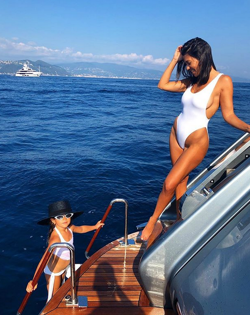 Kourtney Kardashian and Penelope Disick in Portofino