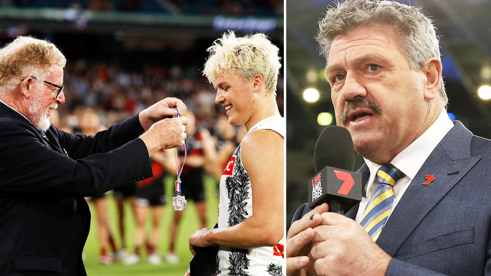 Brian Taylor, pictured here alongside Jack Ginnivan with the Anzac Medal.