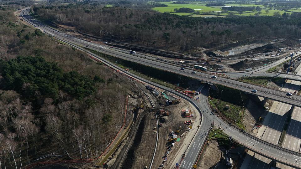 Traffic being diverted upon reaching Junction 10 of the M25 (Yui Mok/PA Wire)