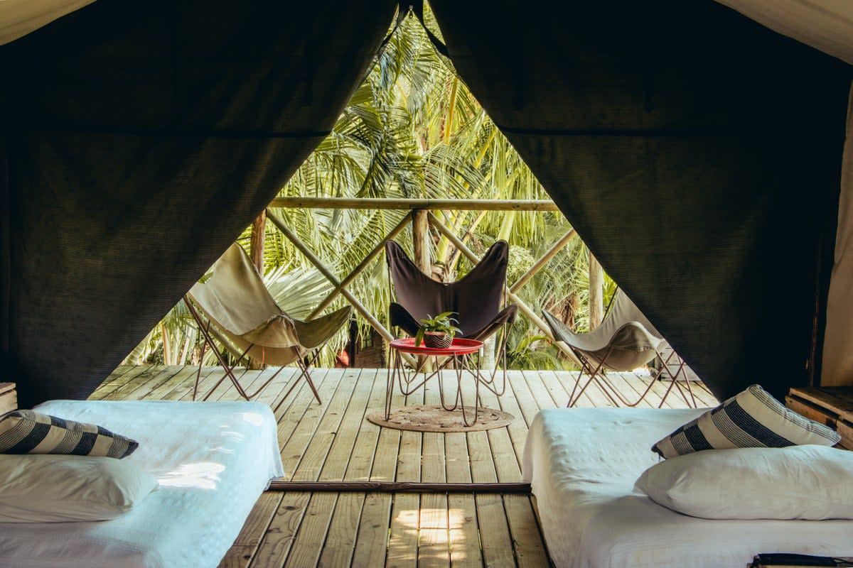 This glamping spot is complete with 12 safari-style tents (Otentic River)