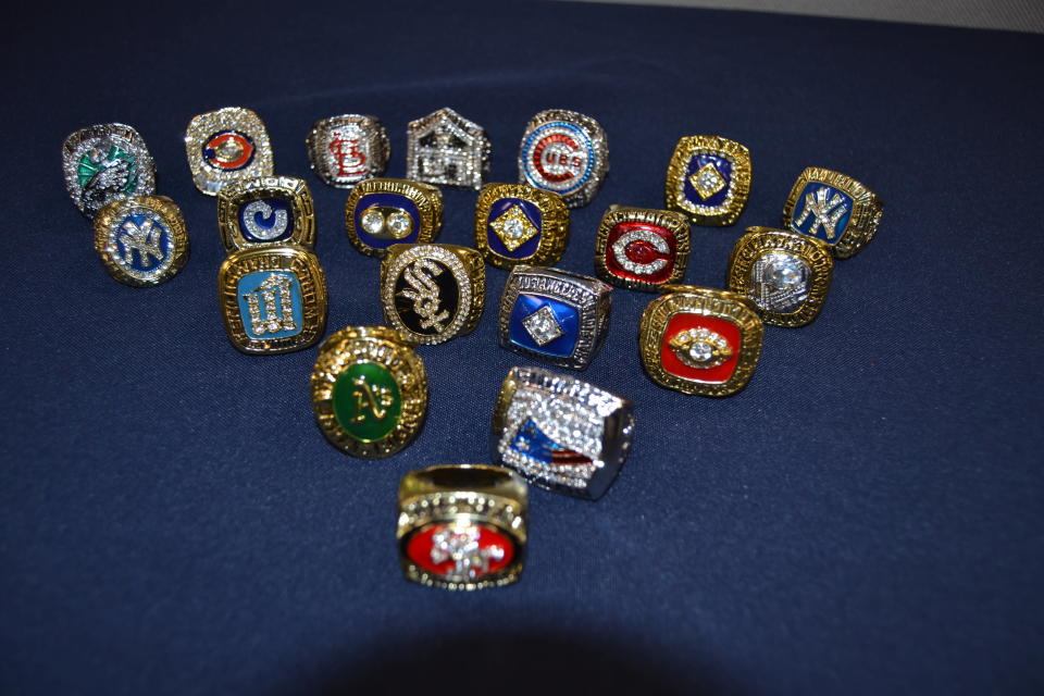 The fake championship rings were seized due to trademark infringement. (Photo via U.S. Customs and Border Patrol)