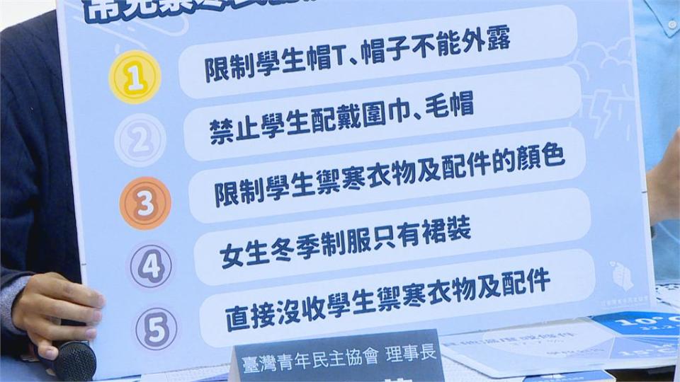 帽T不能外露、禁戴圍巾  近7成5學校仍限制服儀