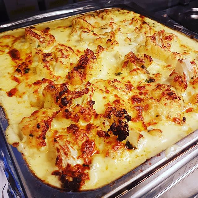 6) Cauliflower cheese, ideally served with sweetcorn