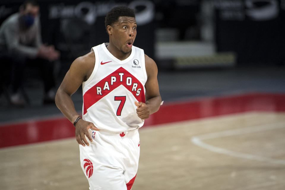 Kyle Lowry could swing championship odds in a contender's favor. (Nic Antaya/Getty Images)