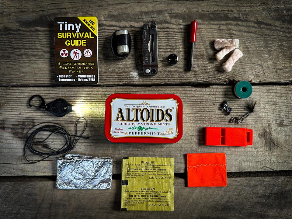 survival gear for a pocket-size survival kit