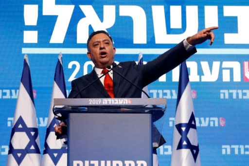 Avi Gabbay, chairman of Israel's Labour Party, delivers a speech at a party conference in Tel Aviv on January 10, 2019