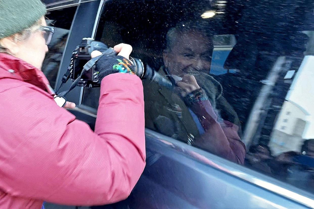 Attorney Robert Costello leaves in a car after testifying at the Manhattan district attorney Alvin Bragg's office in New York City on March 20, 2023.