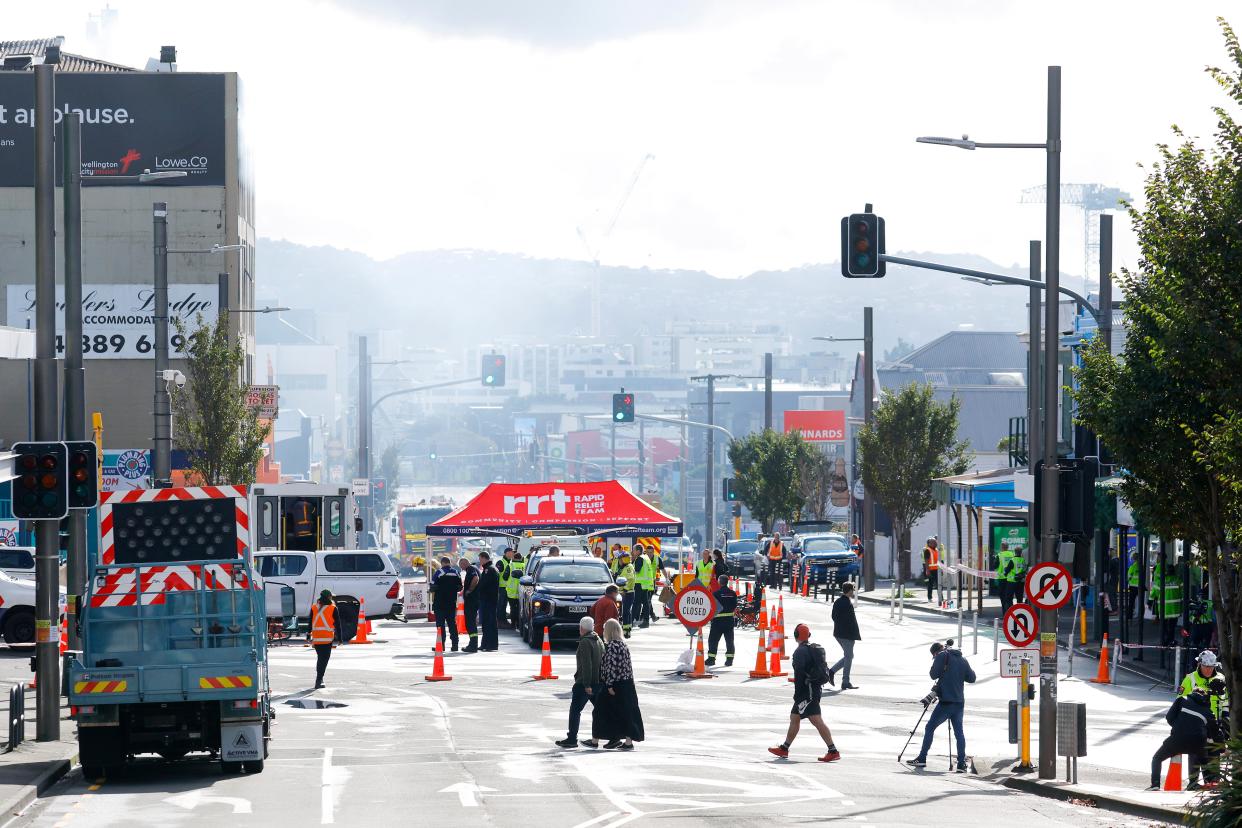 Police and rescuers are seen present at the site (Getty Images)