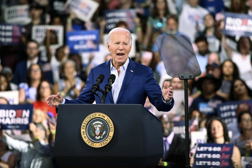 President Joe Biden speaks at a campaign rally in Raleigh, N.C., Friday, June. 28, 2024. (AP Photo/Matt Kelley)