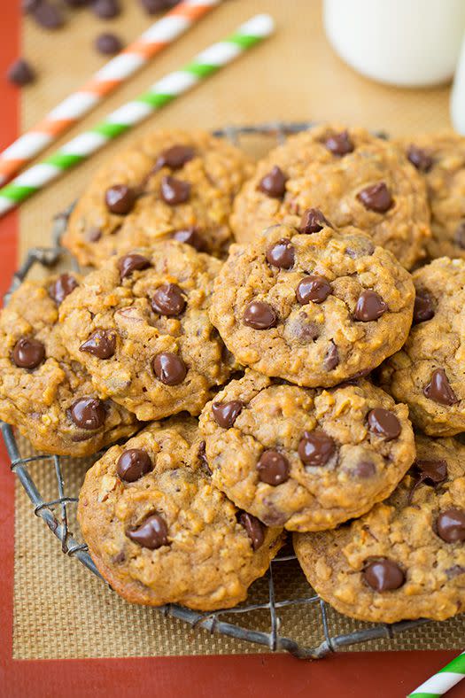 Pumpkin Oat Chocolate Chip Cookies