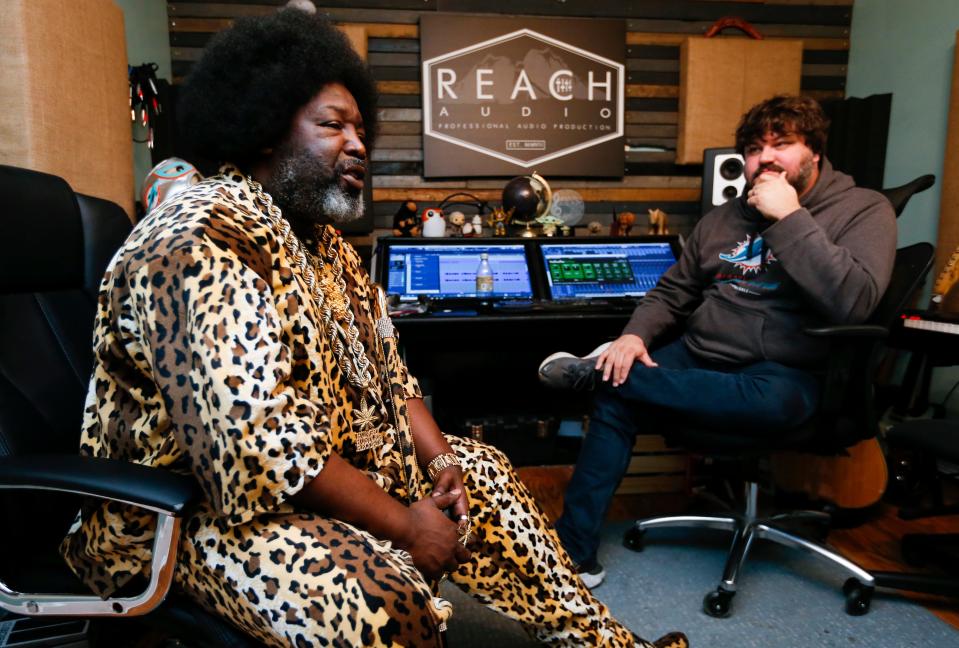 Hip-hop/rap artist Joseph Foreman, who's better known by his stage name Afroman, and producer Kevin Gates, whose Springfield-based REACH Audio operates out of his West Central home, talk to the News-Leader on Tuesday, Dec. 13, 2022.