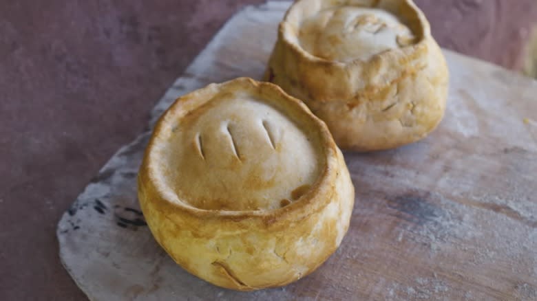 Traditional, thick pastry pies