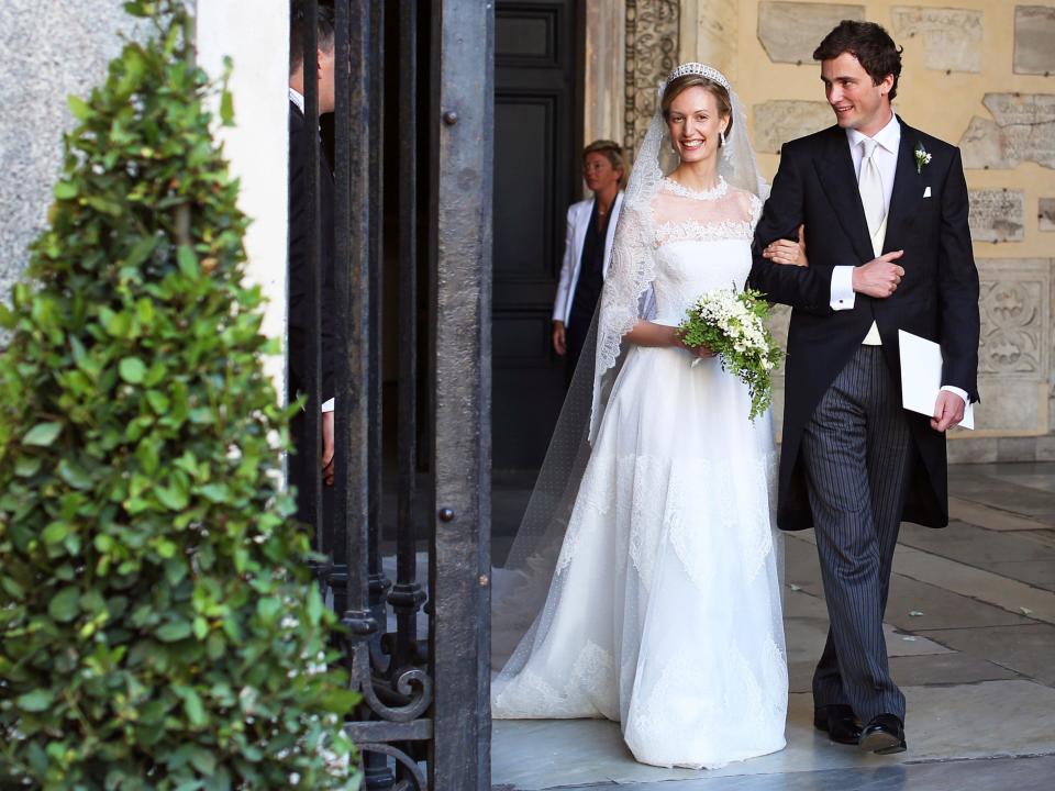 Prince Amedeo and Princess Elisabetta of Belgium on their wedding day