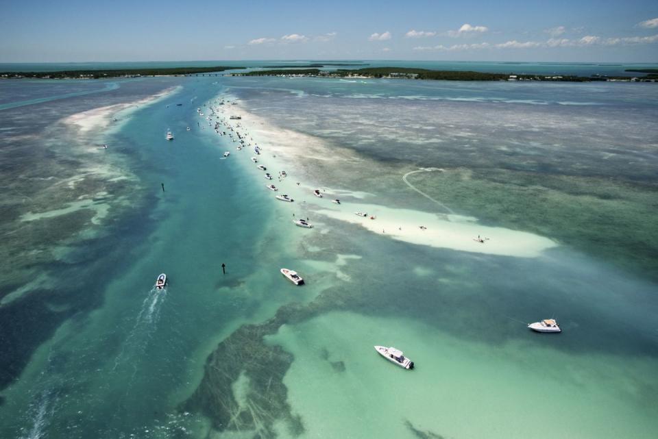 aerial view of florida keys waterway